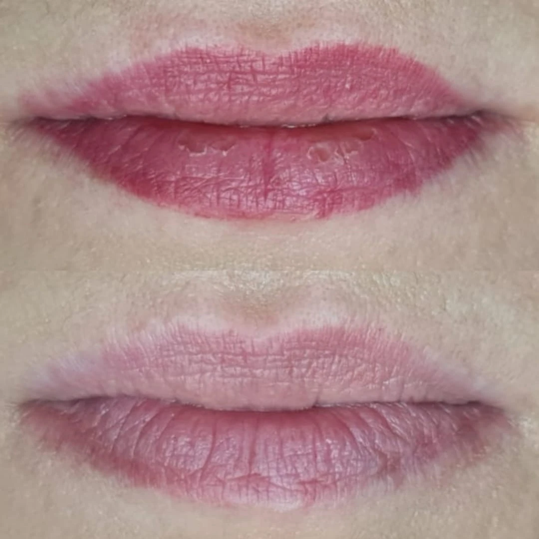 Close-up-of-lips-in-two-photos.-The-top-lips-are-outlined-in-red-lip-liner-giving-them-a-more-defined